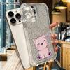 Phone Case: 2D Flat Suitable for iPhone 18 17 16 15 14 13 Pro, Transparent with Corner Protection, Pink Haired Little Kitten, Christmas and Halloween 