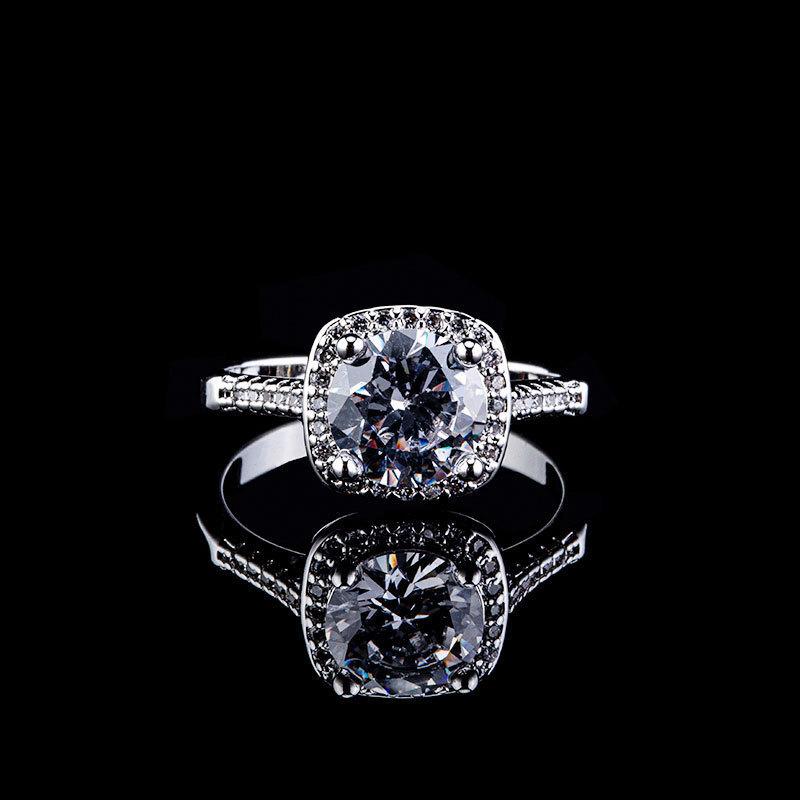 

Imitation Zircon Ring, Women S Light Luxury High-End Index Finger Ring, Diamond-Encrusted Wedding Ring No. 10