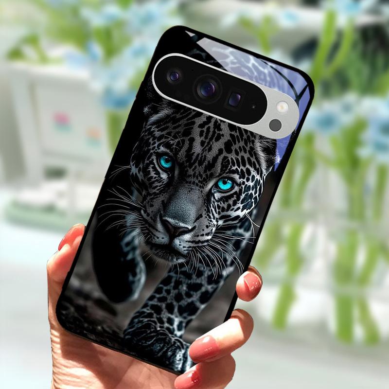 Modische Glas Hülle Für Google Pixel 9 Pro XL Gehärtetes Glas Schwarze Handy Hülle Für Google Pixel 9a Pixel9 Funda Schutz Hüllen