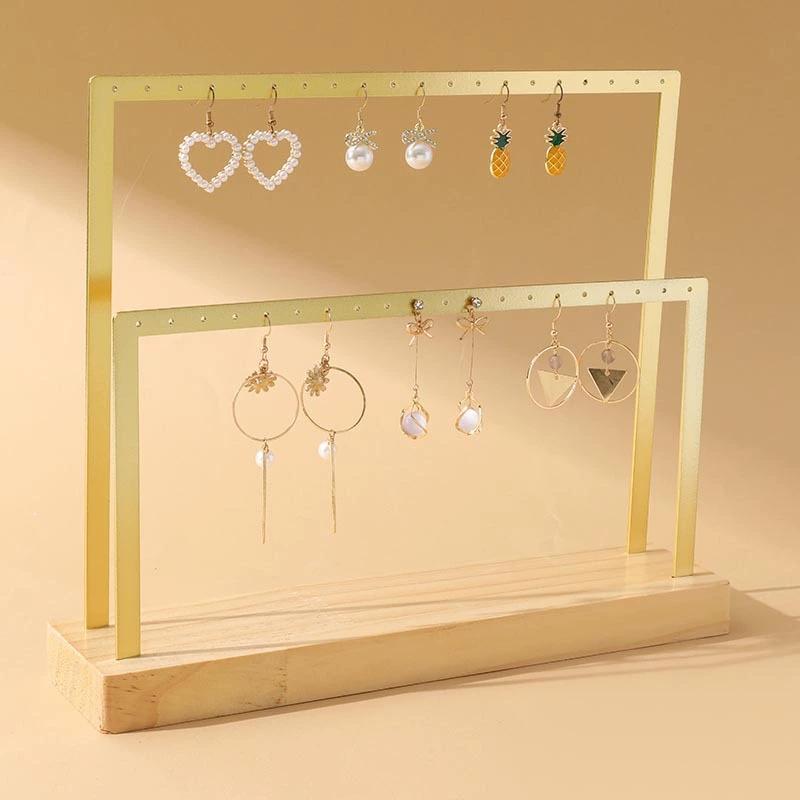 Jewelry Organizer Metal Jewelry Rack Desktop Stud Earring Drop Earrings Display Storage Stand Jewellery Showcase Props
