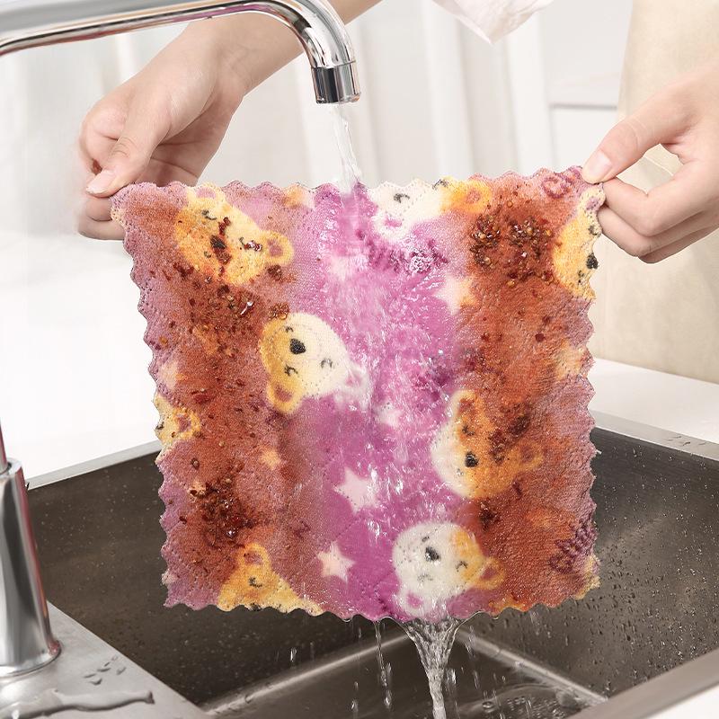 Scheuertuch aus Korallenfleece - Absorbiert Wasser, Entfernt Fett und Schmutz, Leicht zu reinigendes Haushaltsreinigungstuch