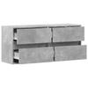 Wall Mounted TV Cabinet with LED Lighting Concrete Grey 100 x 31 x 45 cm