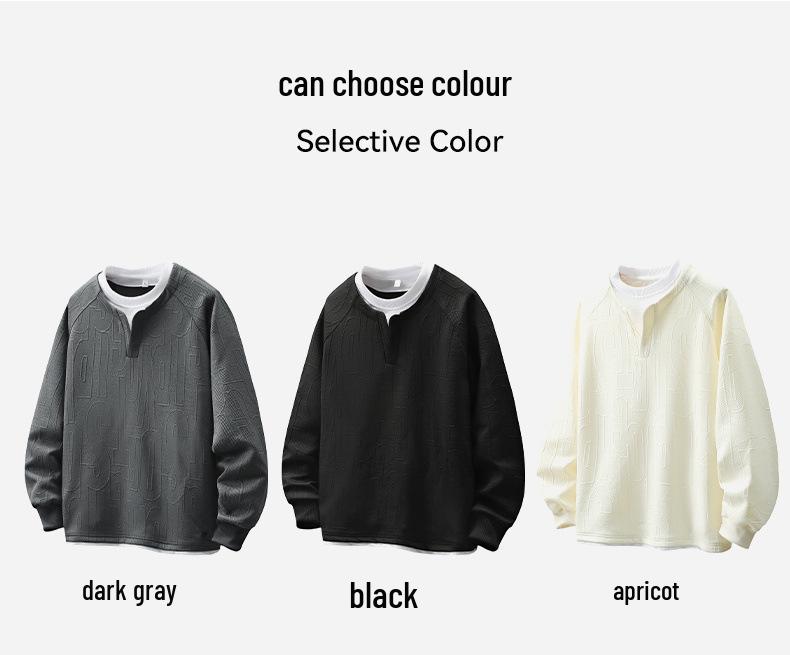 Men's Plus Size Fleece-Lined Two-Piece Style Hoodie - Autumn/Winter Casual Loose Fit