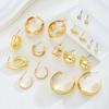 18pcs Bohemian Geometric Water Drop Earring Set Gold Color Zircon Multi Shaped Stud Earrings for Women Daily Party Jewelry Gifts