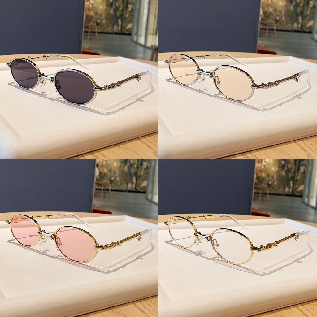 Fashion Oval Frame Sun Protection Glasses With Uv400 For Casual Women