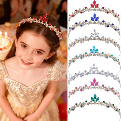 Little Princess Crystal Crown Simple Style Rhinestone Tiaras for Girl Birthday Party Adult Ceremony Children Hair Accessories