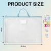 A2 Zipper File Bags Mesh Portfolio Art Supply Bag Water Proof Plastic Folder with Handle for Posters Drawings School