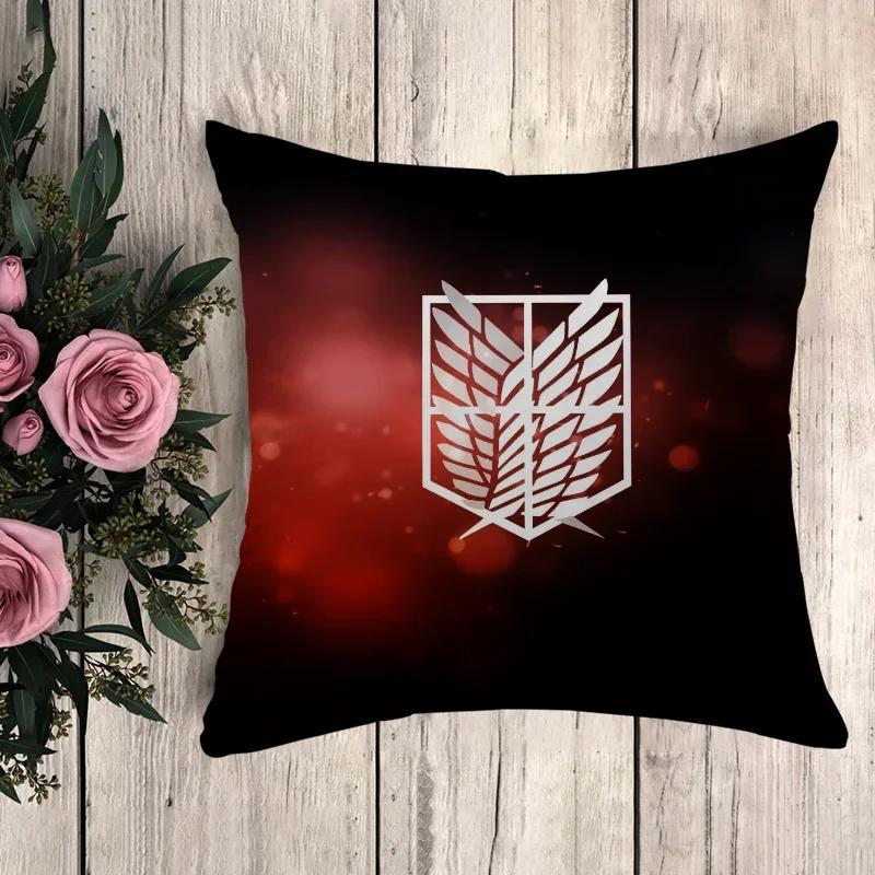 Anime Pillow Attack On Titan Cushion Covers for Bed Pillows Decorative Pillowcases  Fall Decor Pilow Cases Pillowcase