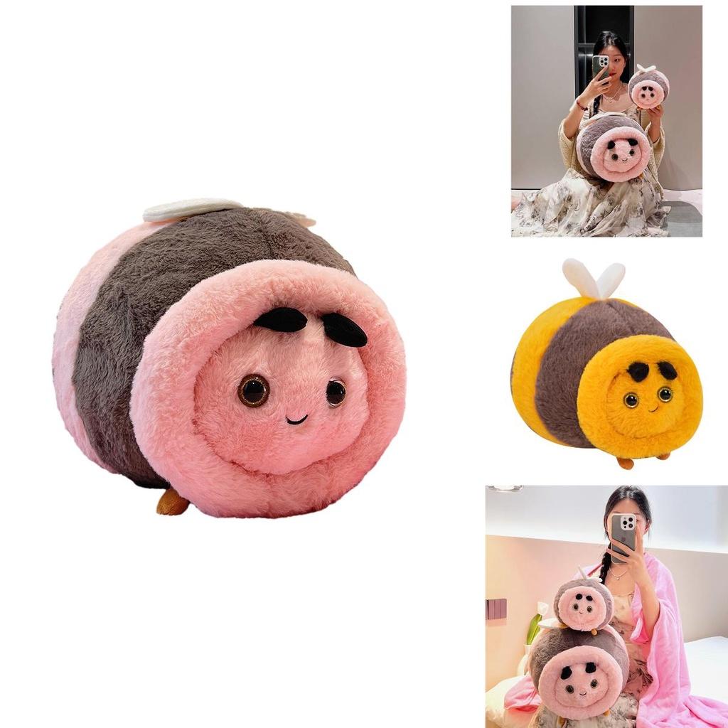 Morbido Peluche a Forma di Ape Cartone Animato, Cuscino e Coperta per Riposini in Ufficio e Compagno per Bambini, Morbido e Personalizzabile! 28 centimetri)