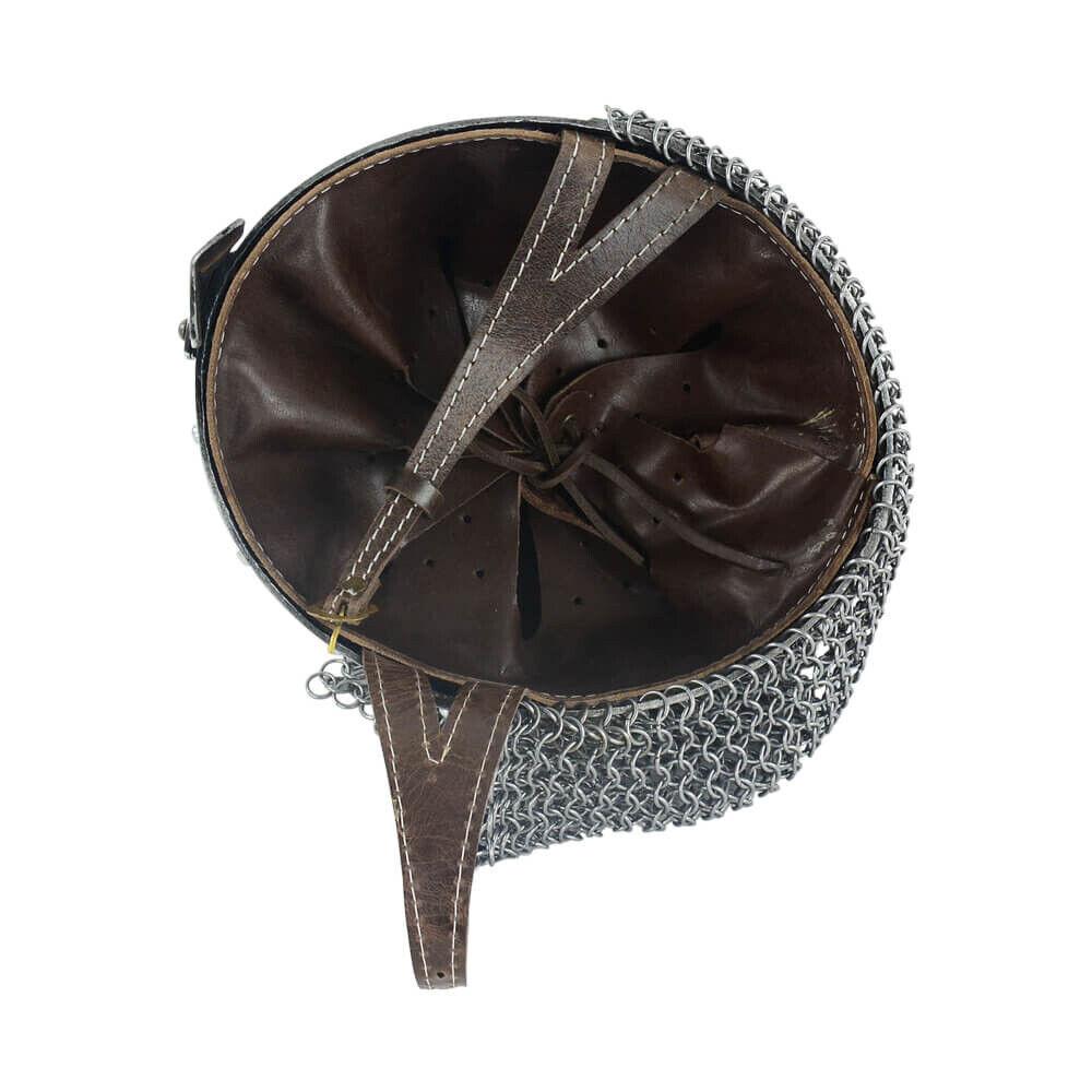 Norman Nasal Helm with Aventail- 18 Gauge Steel Gift for Coseplay LARP
