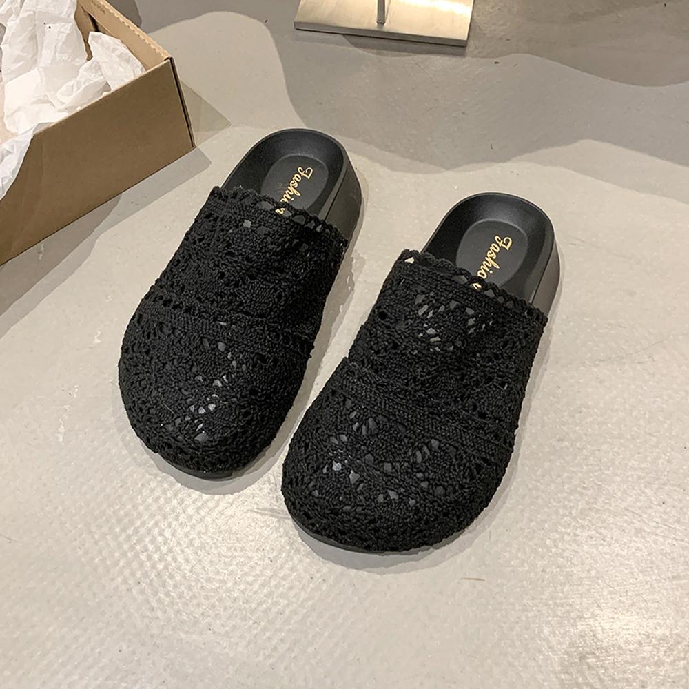 Platform Women Slippers Flats Casual Mules Shoes Designer Sandals 2025 Summer Fashion Slides New Slingback Mujer De Zapatillas