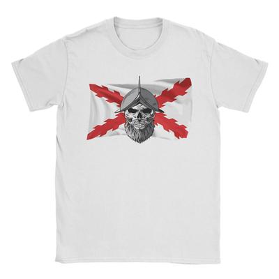 Spanisches Reich Burgunderkreuz Totenkopf T-Shirts Baumwollkleidung Lustige Kurzarm Rundhals T-Shirts Original T-Shirts