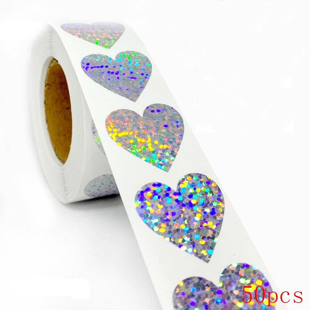 

Этикетка в форме сердца, 50-500 шт., наклейка для скрапбукинга, подарочная упаковка, печать, печать для дня рождения, свадьбы, канцелярские принадлежности, наклейка 1 дюйм