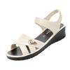 New Women's Summer Slope heeled sandals Mid Heel Thick Sole Comfortable High Heel Mom's Shoes Large Women's Shoes