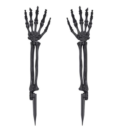 Halloween Skeleton Stake Decorations Creepy Skull Hand Arm with Stakes Realistic Skeleton Bone Model for Outdoor Yard Garden Lawn Decor