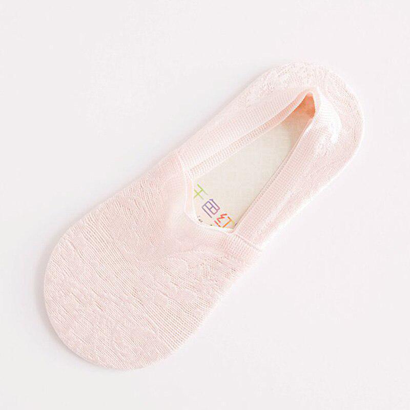 

Женские весенне-летние хлопковые кружевные противоскользящие носки с невидимой подкладкой и низким вырезом One size розовый