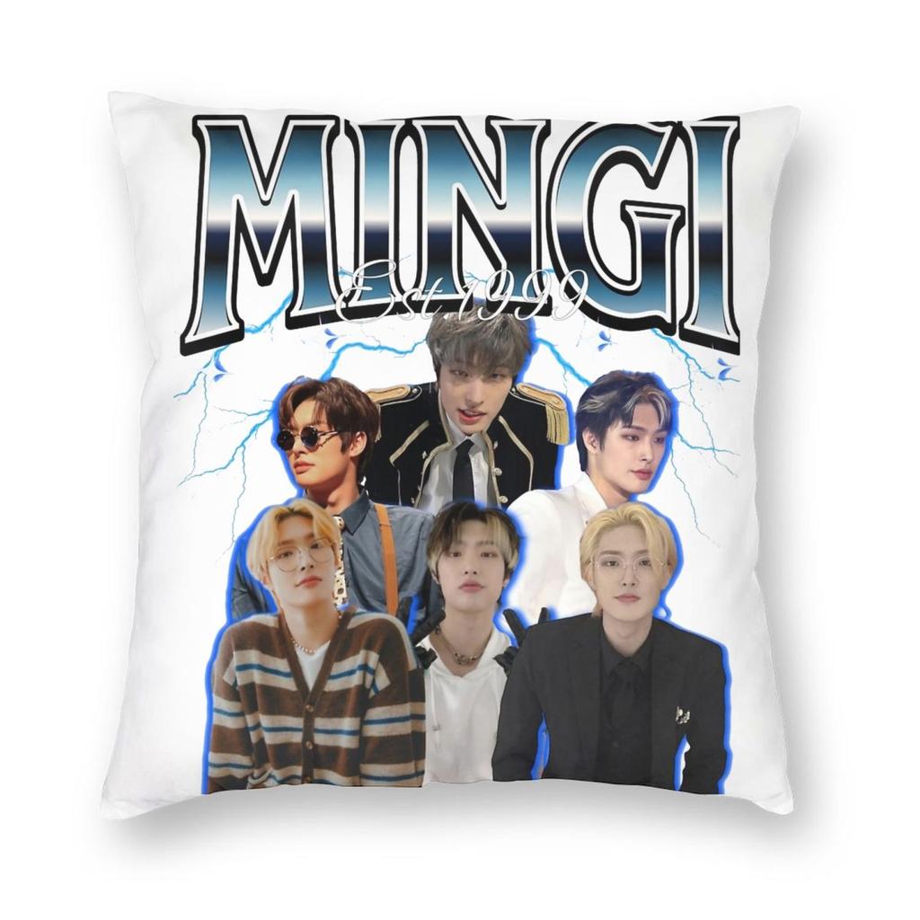 Seonghwa 90s Ateez Kpop Band Pillowcase Printed Polyester Cushion Cover Decoration Pillow Case Cover Home Square 45*45cm