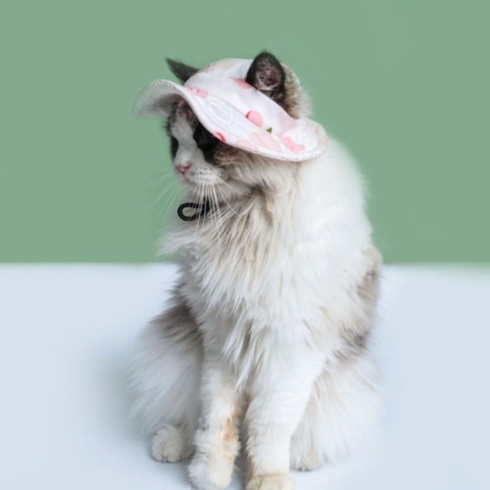 Breathable Pet Sun Hat Adjustable Pet Visor Hat Fashion Cat Fisherman Hat  Summer Outing