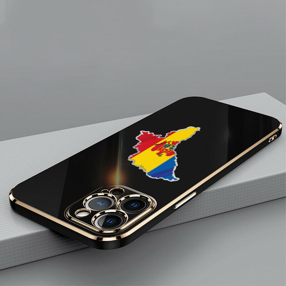 N91 Flaga Mołdawii art Galwanizowana Krawędź Miękkie Etui TPU na Telefon dla Xiaomi 14 Poco M5s X5 F6 Redmi 13C 12C 8 Note 12 10 11 13 Pro Plus Wstrząsoodporne Etui
