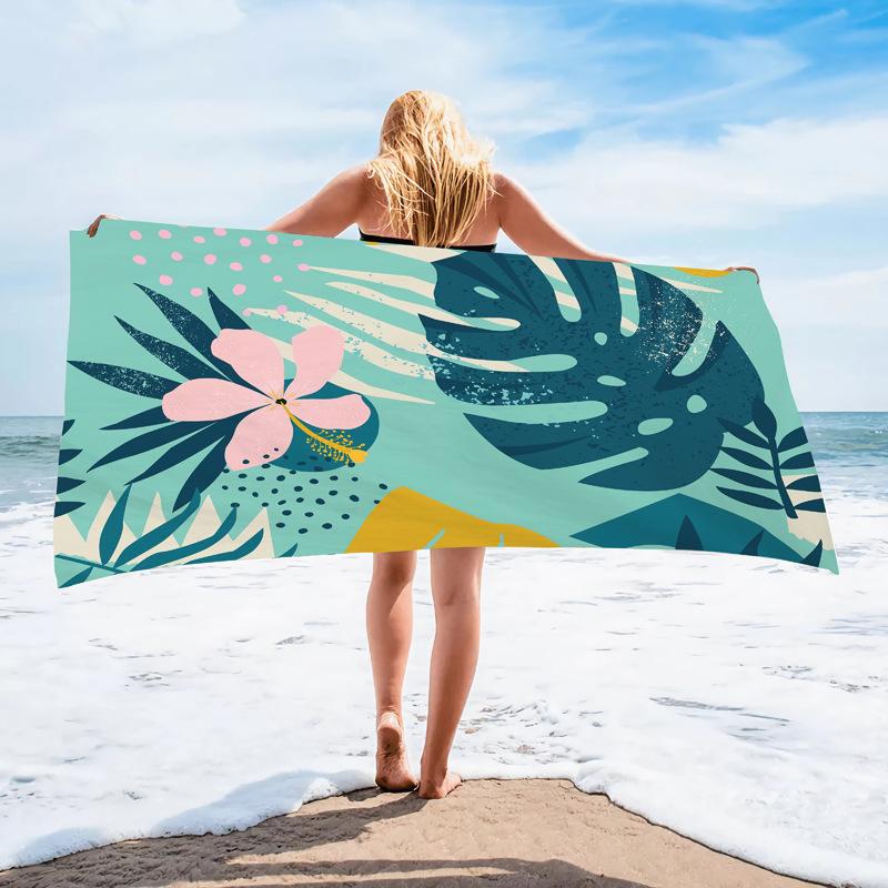 Quick-Drying Beach Towel Popular Palm Leaf Beach Towel Digital Printing Process Bath Towel
