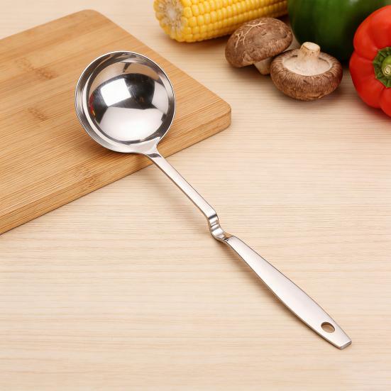 Soppslev Rostfritt Stål Silsked Hetgryta Slev Kökssil Skopa för Soppa Nudlar Matlagning Servering