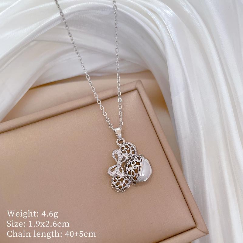 Mickey Head Heavy Industry Necklace Women'S Copper Micro-Inlaid Real Gold Electroplating Delicate Clavicle Chain Neck Chain