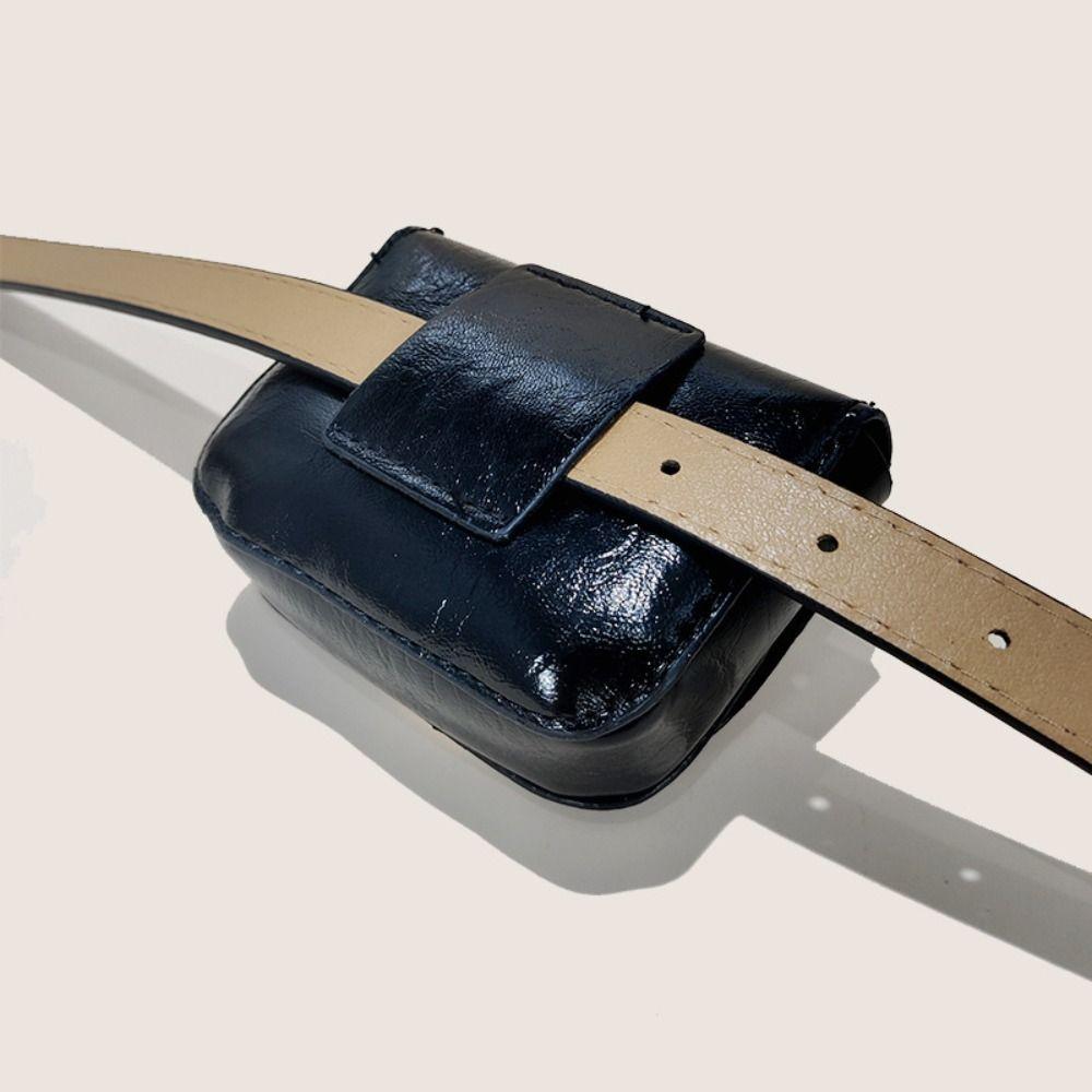 Zinc Zinc Alloy PU Leather Waistband Jeans Decor Waist Bag Fashion Belt with Waist Pack  Streetwear