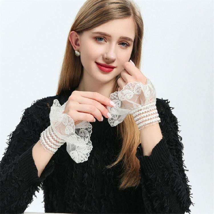 Bestickte Spitze Armstulpen Handgelenkmanschetten Armbedeckungen Falsche Ärmel Für Bürofrauen Täglichen Gebrauch und Party-Outfit-Verbesserer