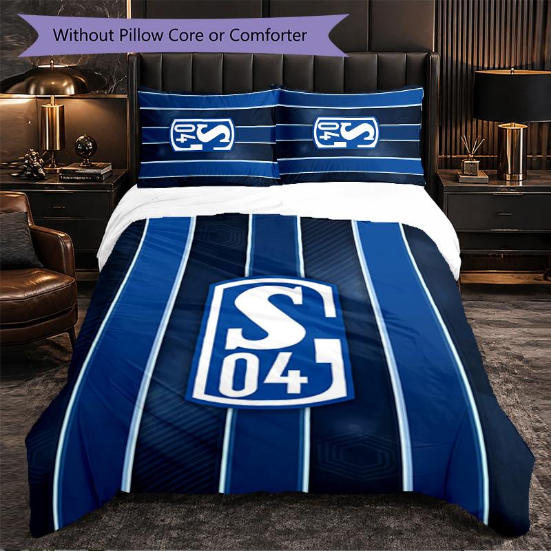 Biancheria da letto a tema Schalke 04 Set 3 Pezzi Copripiumino Biancheria da letto Decorativa per Camera da Teen Decorazione per la Casa