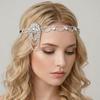 1920s Crystal Headbands Luxurious Flapper for Women Wedding Bridal Party Headdress with Floral Design