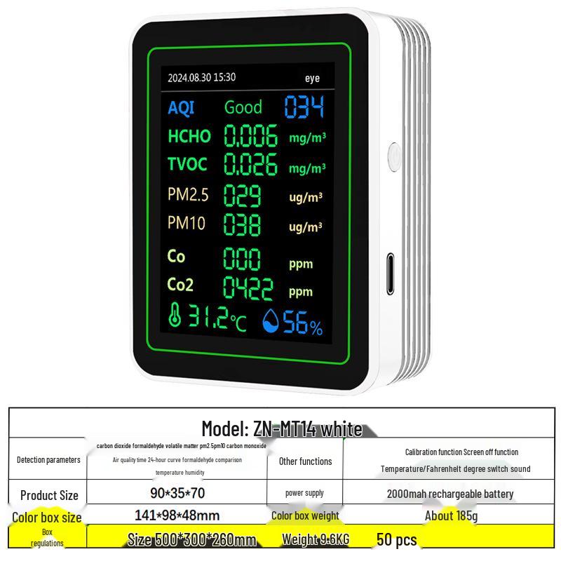 Smart Air Quality Detector: Formaldehyde, CO2, and TVOC Sensor