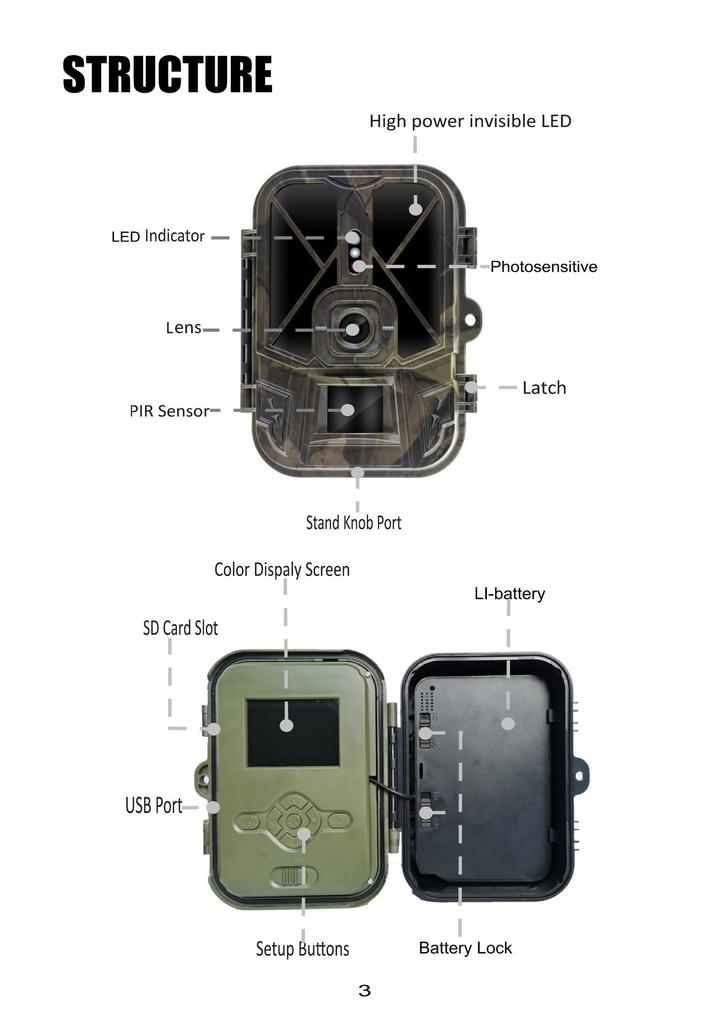 SUNTEKCAM HC-940A Fototrappola, 50MP HD 4K, Impermeabile, Mimetica