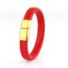 1Pcs PU Leather Rope Stainless Steel Smooth Magnetic Buckle Hand-Woven Bracelet For Simple Women Men Jewelry Gifts