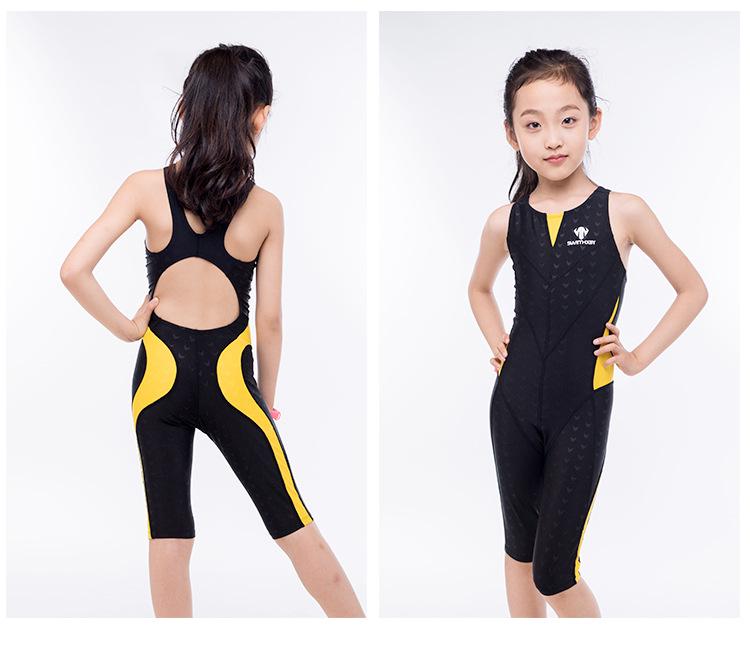 Hongxing Baiya Girls' Quick-Dry Sleeveless One-Piece Swimsuit for Students