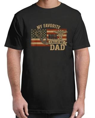 My Favorite Nurse Calls Me Dad American Flag Vintage For Adult S-4XL T-Shirt Unisex T-Shirt