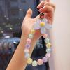 1PC Macaron Color Bead Mobile Phone Lanyard, Japanese and Korean Ins Wind Handmade Beaded Flower Mobile Phone Chain, Wrist Rope