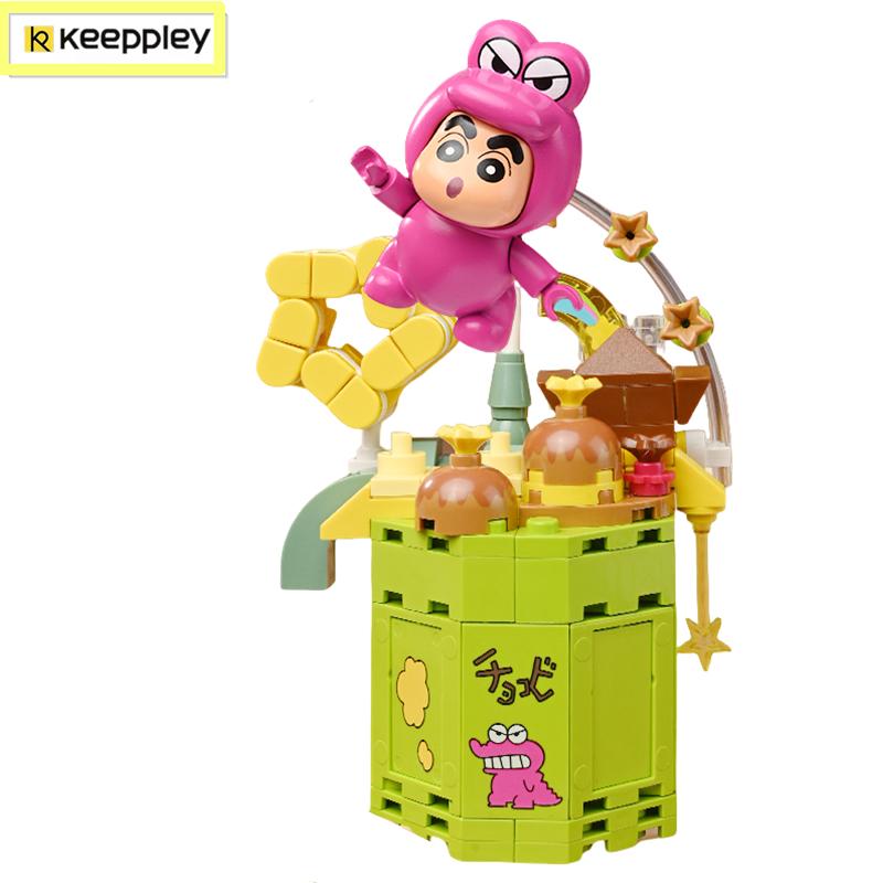 NEW Keeppley Crayon Shinchan Building Block Action Figure Shinnosuke Shiro Cartoon Characters Assembly Anime Toy Gift