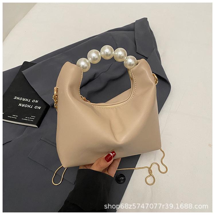 Fashion Niche Design Pearl Handbag Bag Women's New High-end Chain Messenger Bag Small Fresh Dumpling Bag