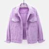 Spring Autumn Women's Denim Jacket Short Coat Pink Jean Jackets Casual Tops Loose Tops Lady Outerwear