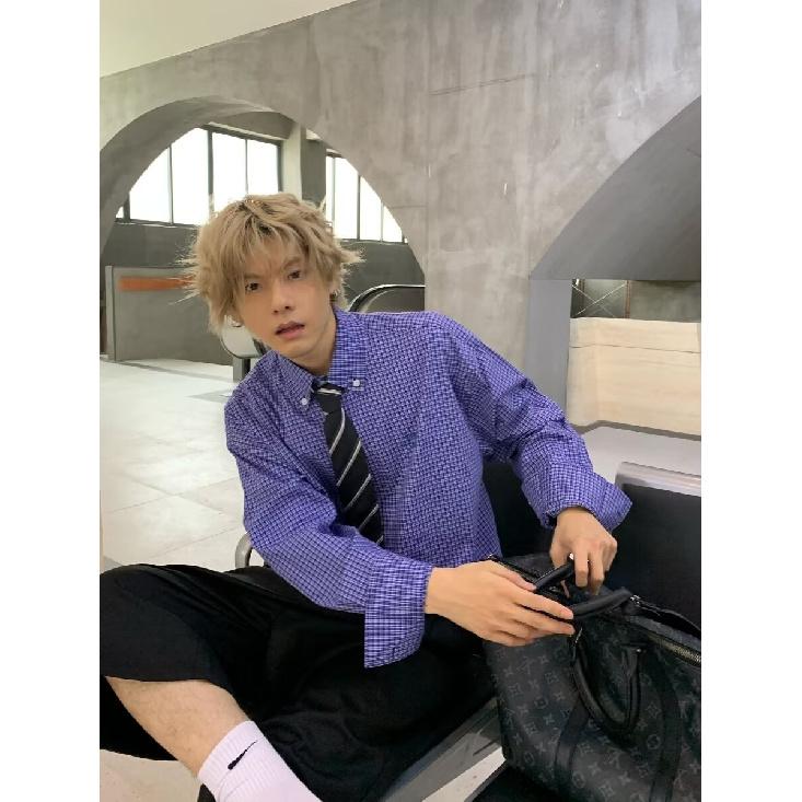 2024 Letter Langarmhemd Japanischer Hong Kong Stil Ins Loose Shirt Herren Sommertrend Vielseitige Freizeitjacke