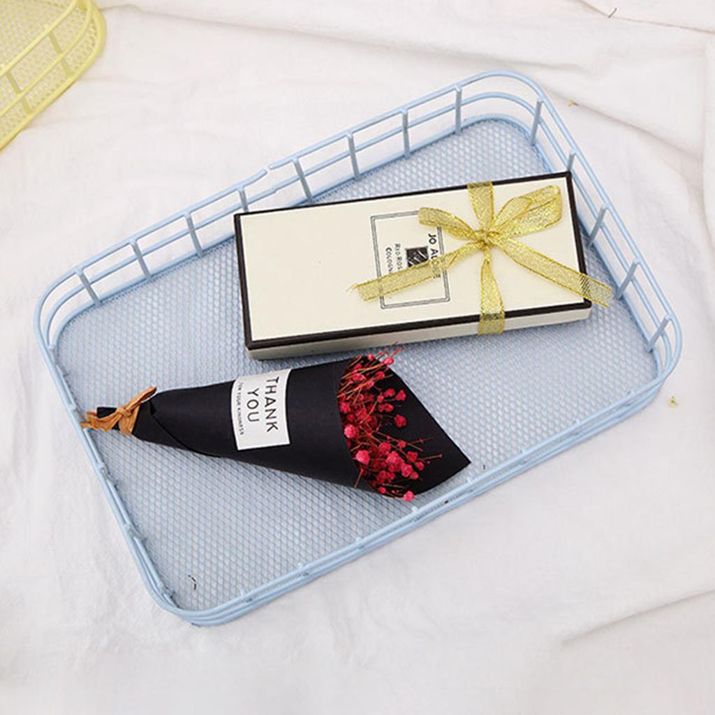 Cold Rolled Steel Storage Basket Nordic Geometric Cutout Desktop Organizer For Cosmetics Office Supplies Bathroom Vanity