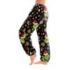 Women's Christmas  Print Trousers With Drawstring Cuffs Casual Pants And Pajamas