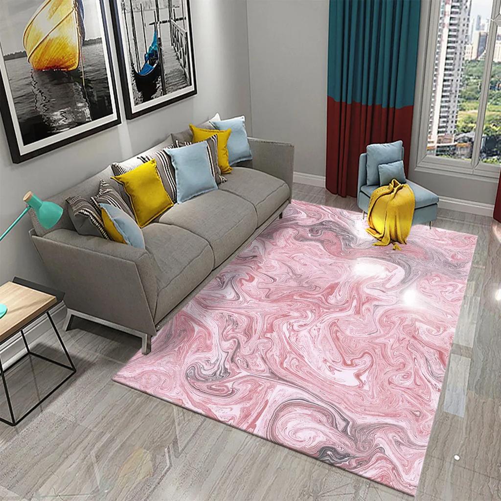 Dark Green Marbling Carpet Abstract Marble Pattern Rug Golden  Stone Texture Rectangle Area Rugs Living Room Bedroom Decor Mats