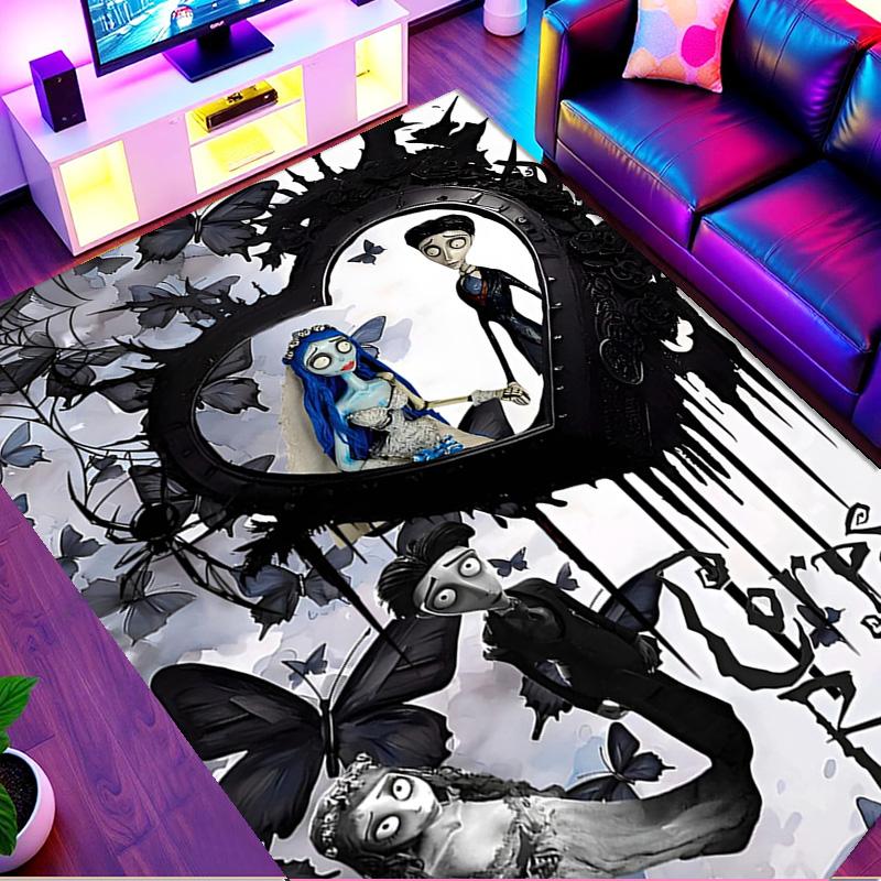 Corpse Bride Print Rug, Washable Floor Carpet, For Entryway Dorm Laundry Room Office Study, Home Decor Birthday Christmas Gift