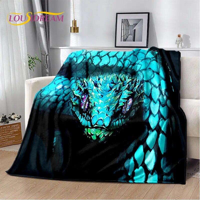 Gothic Horrible Snake Serpent Soft Plush Blanket,Flannel Blanket Throw Blanket for Living Room Bedroom Bed Sofa Picnic Cover Kid