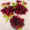 Dahlia for Indoor and Outdoor Use in Tall Vases, Artificial Flowers (merlot Red)
