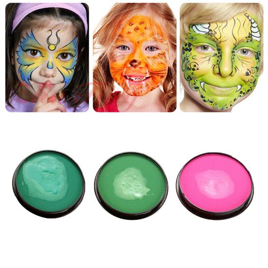 Body Painting Portable Small Even Color Bright-colored Long Lasting Wide Application Quick Dry Water Activated Vibrant Face Body Paint for Outdoor