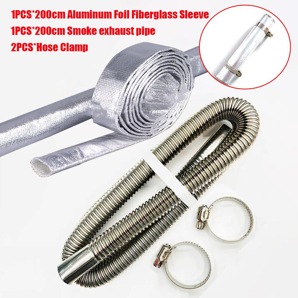 90Elbow 15cm 60cm 120cm 25mm With Clamps Exhaust Pipe Tube Elbow Connector For Car Heating Parts Eberspacher Webasto Boat Heater