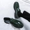 Hight Quality Spring New Street Style Patent Leather Loafers For Men's Black Hombre Business Casual Height Increasing Shoes