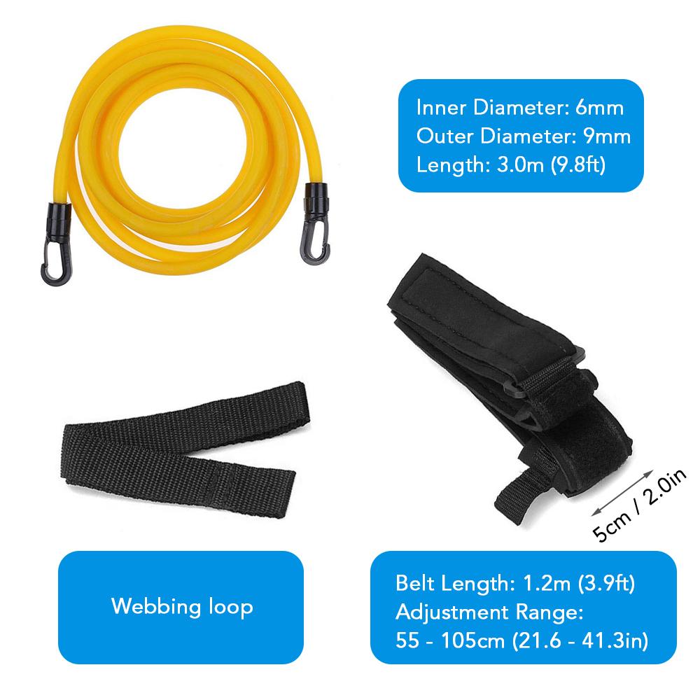 Plavecký tréninkový pás Stacionární plavecký tréninkový vodítko Šňůra Plavecký odporový popruh